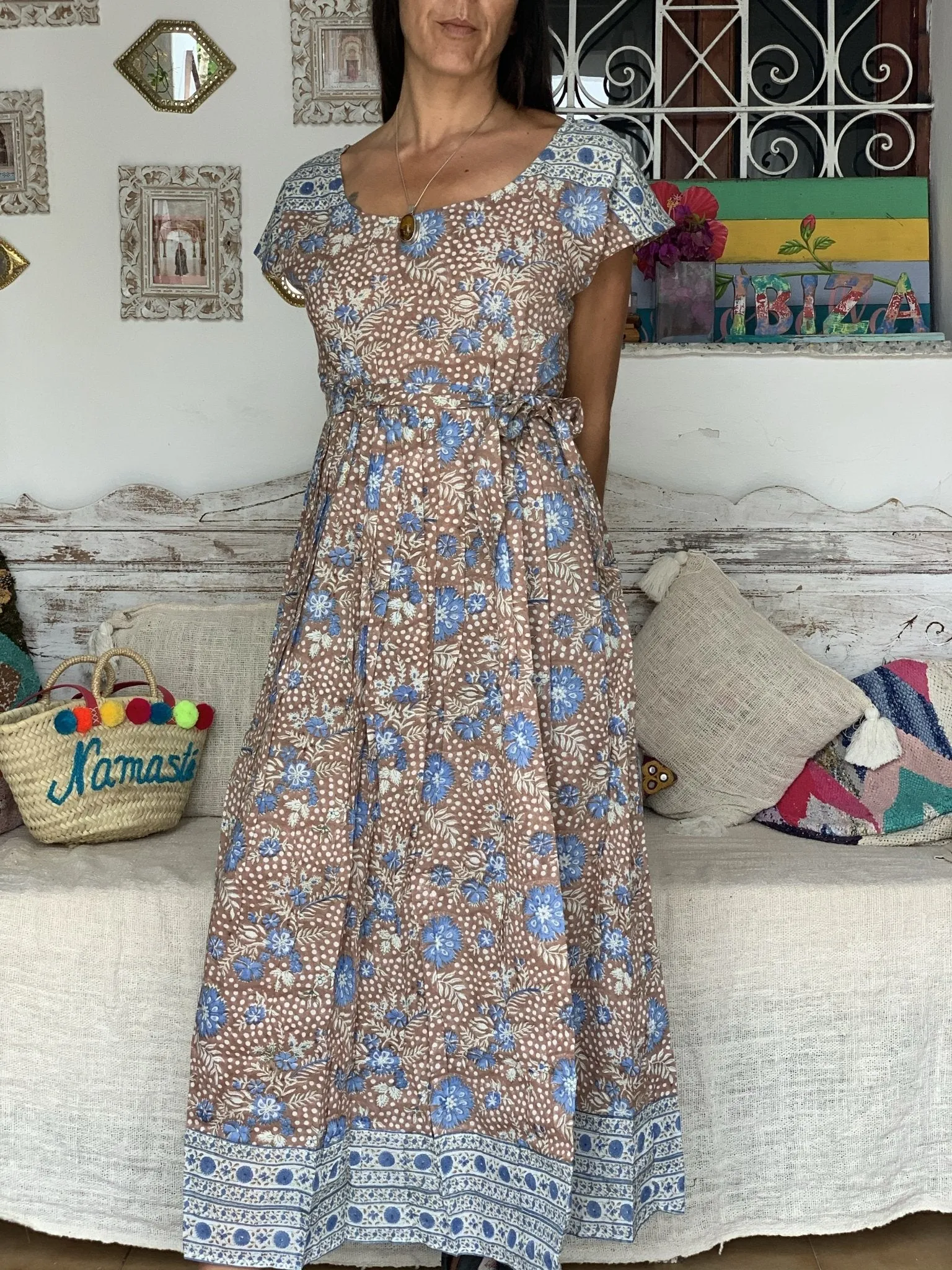 Emilie  sweet summer Dress  Polka dot beige