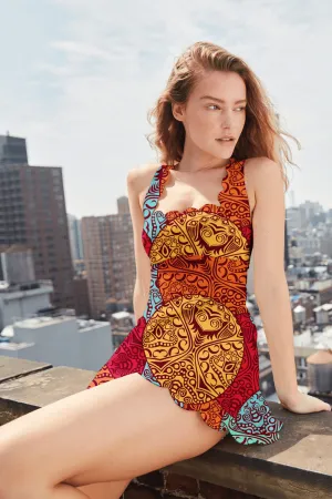 Esha Crossback Tennis Dress - Tribal Mandala (Strappy Back with Cutout)