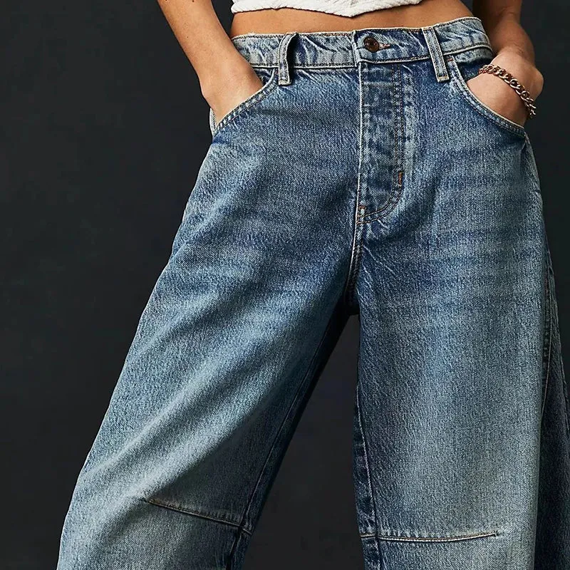 Eva Mid Rise Barrel Jean