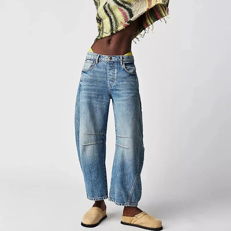 Eva Mid Rise Barrel Jean