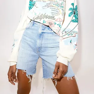 Eva Straight Holes Denim Shorts