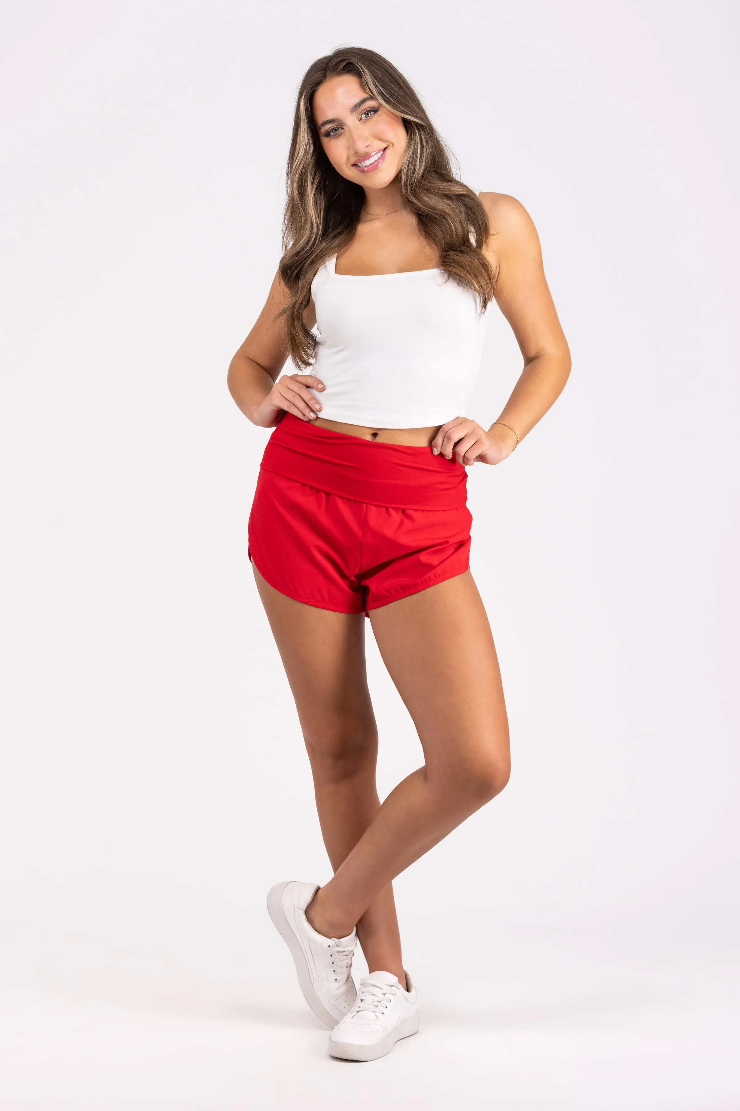 Every Step You Take Women's Sporty High Waisted Shorts
