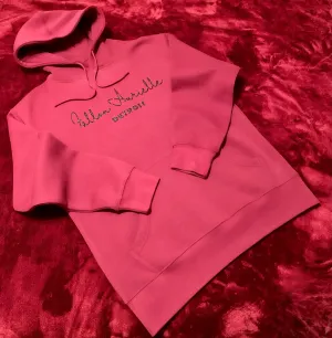 Fallon Aurielle & F.A. Unisex Signature Detroit Rep Yo Set Hoodie (Burgundy & Black Sparkle)