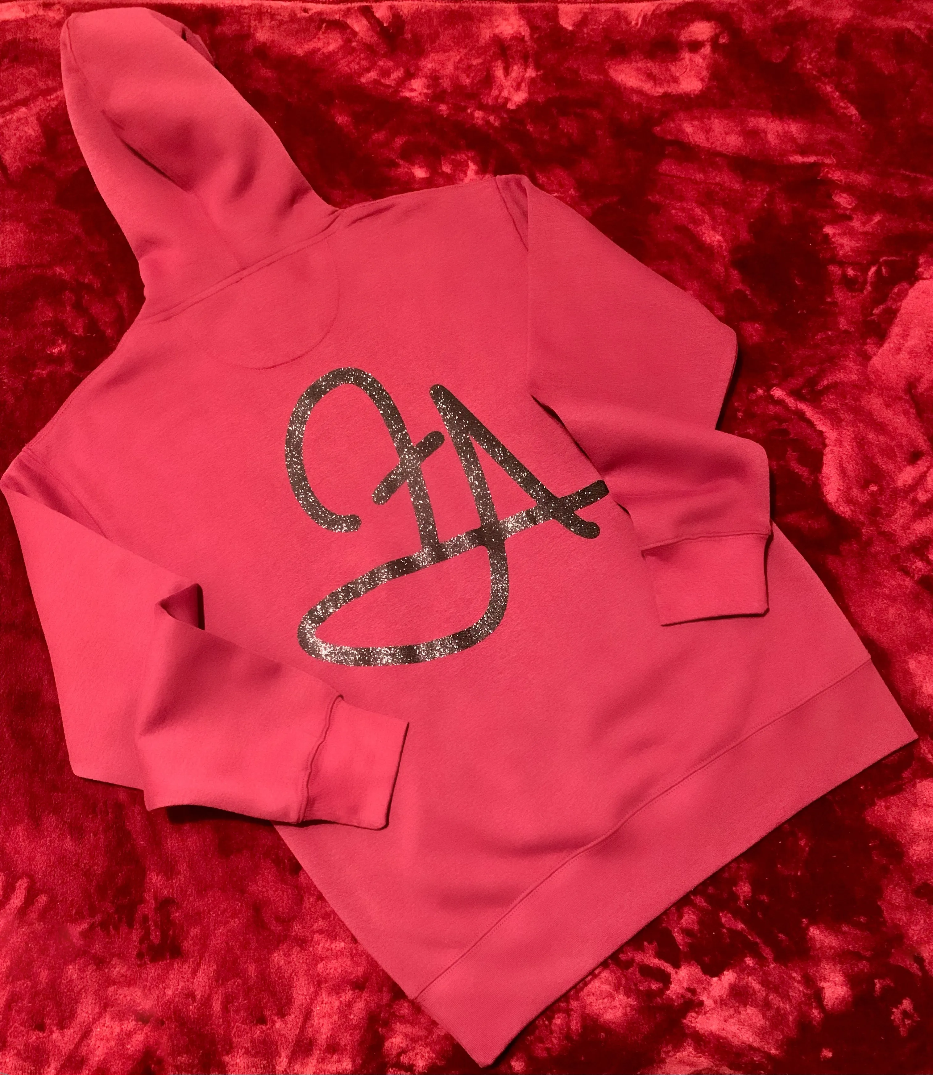 Fallon Aurielle & F.A. Unisex Signature Detroit Rep Yo Set Hoodie (Burgundy & Black Sparkle)