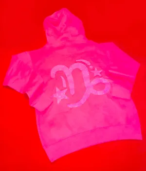 Fallon Aurielle Unisex Signature Capricorn Zodiac Hoodie (Neon Pink & Pink Sparkle)