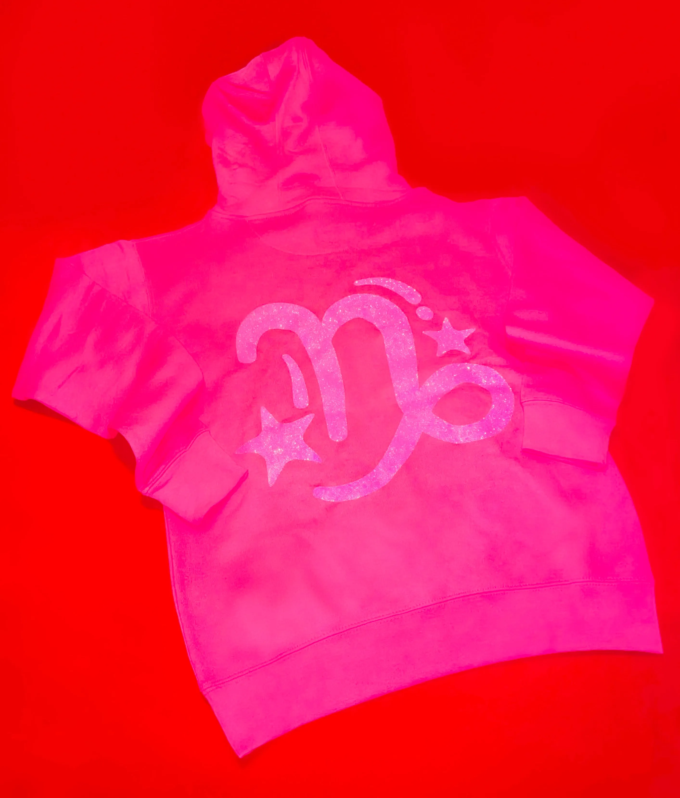 Fallon Aurielle Unisex Signature Capricorn Zodiac Hoodie (Neon Pink & Pink Sparkle)