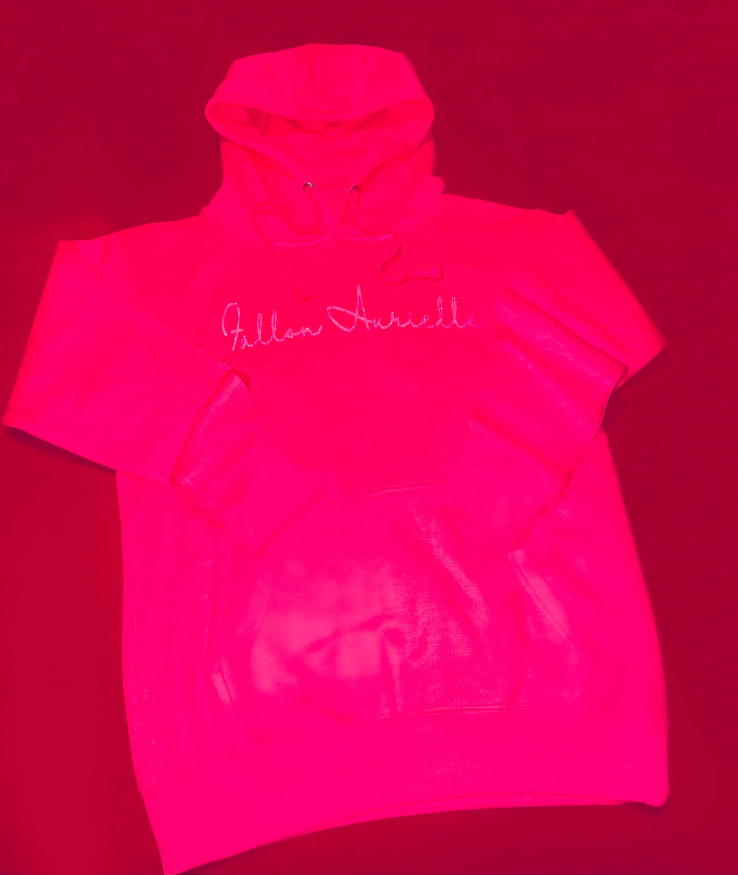Fallon Aurielle Unisex Signature Capricorn Zodiac Hoodie (Neon Pink & Pink Sparkle)