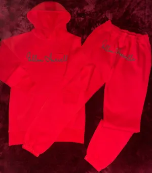 Fallon Aurielle Unisex Signature Classic Jogging Set (Red & Black)