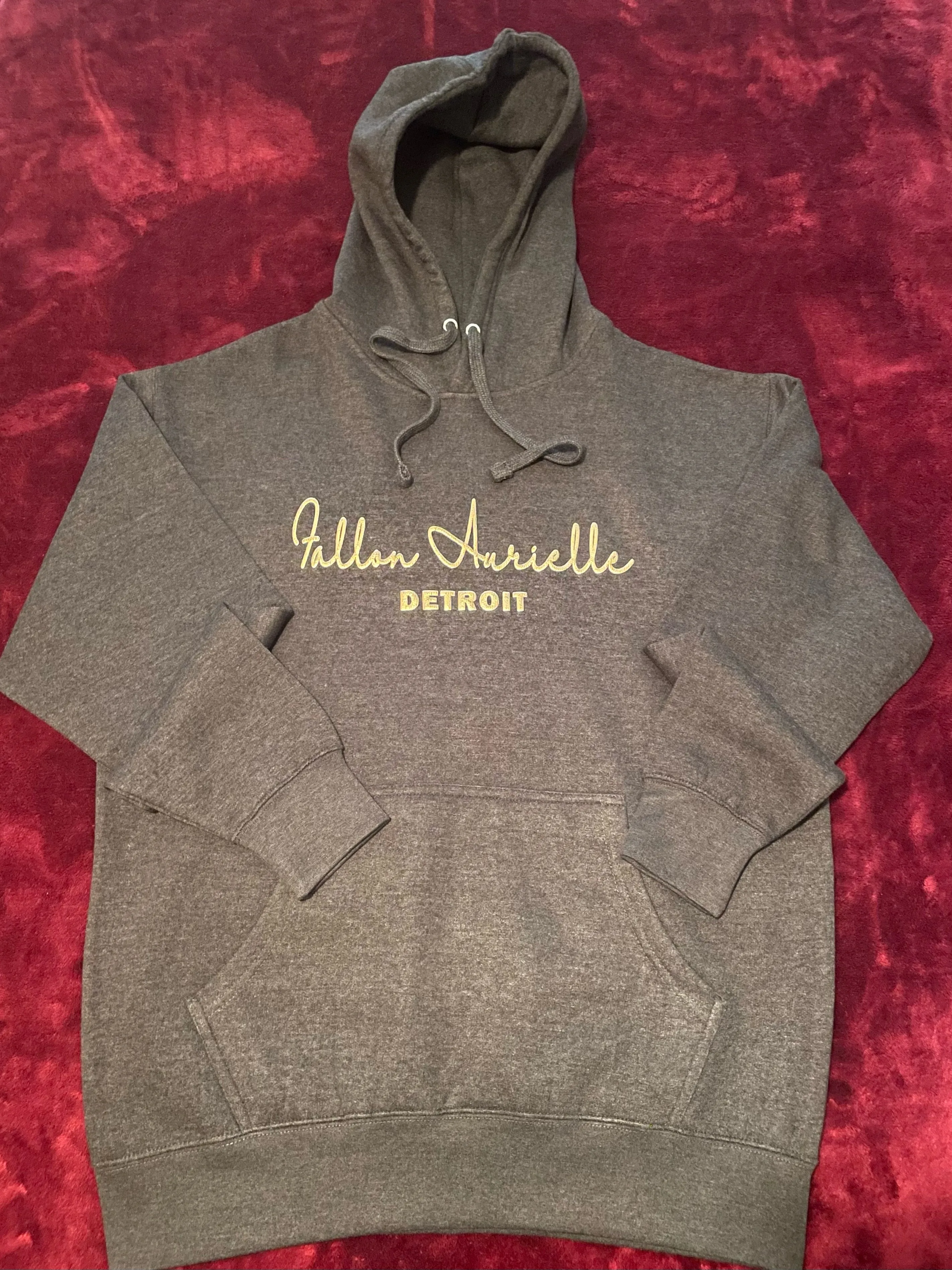 Fallon Aurielle Unisex Signature Detroit Rep Yo Set Hoodie (Charcoal Gray & Gold)