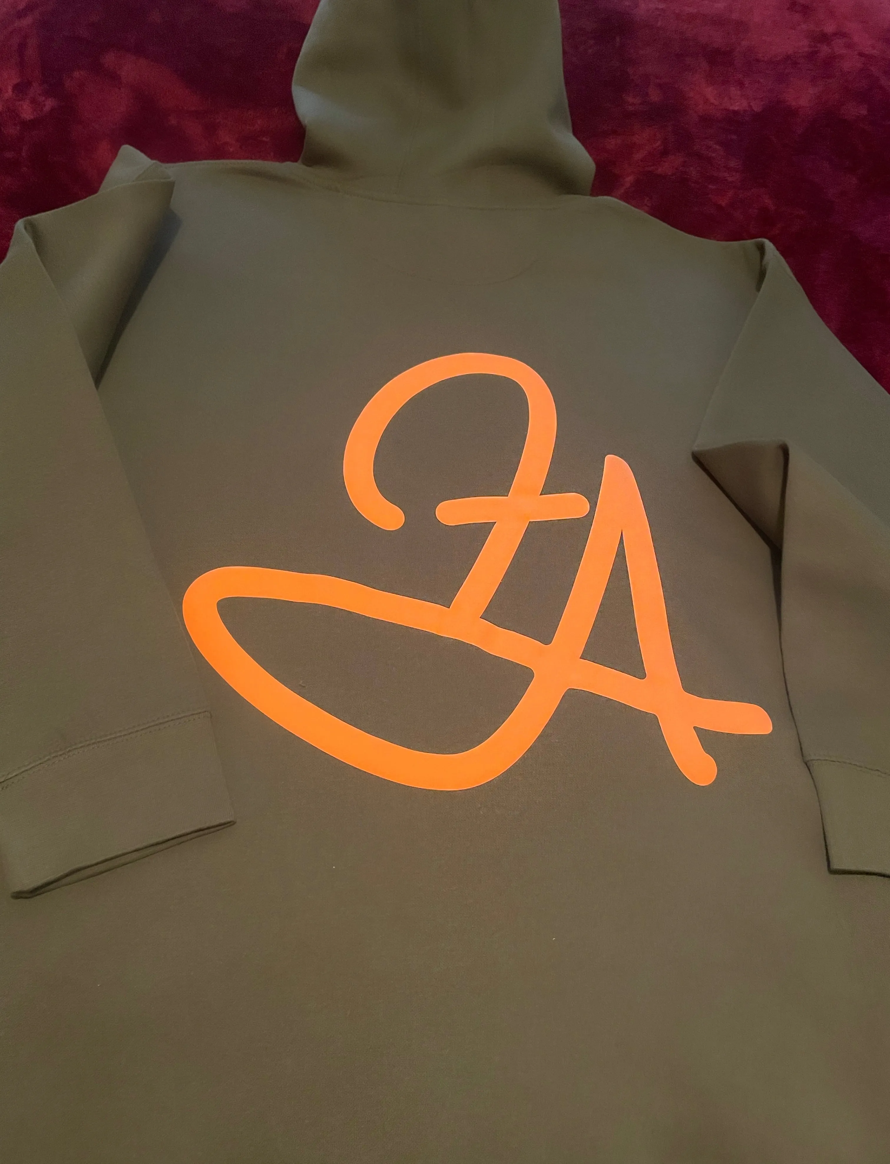 Fallon Aurielle Unisex Signature Detroit Rep Yo Set Jogging Set (Olive Green & Neon Orange)
