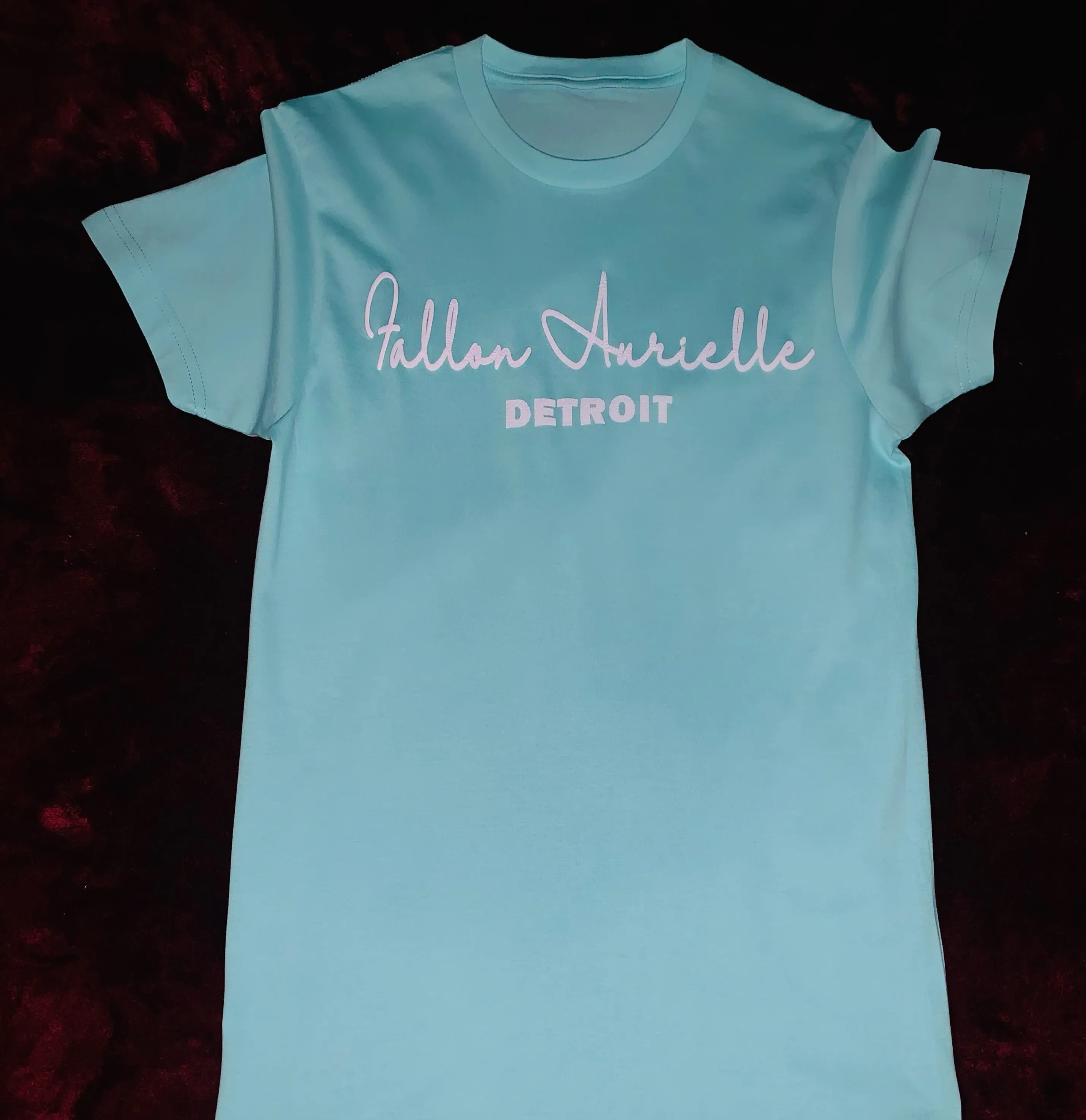 Fallon Aurielle Unisex Signature Detroit Rep Yo Set T-Shirt (Seafoam Green & White)