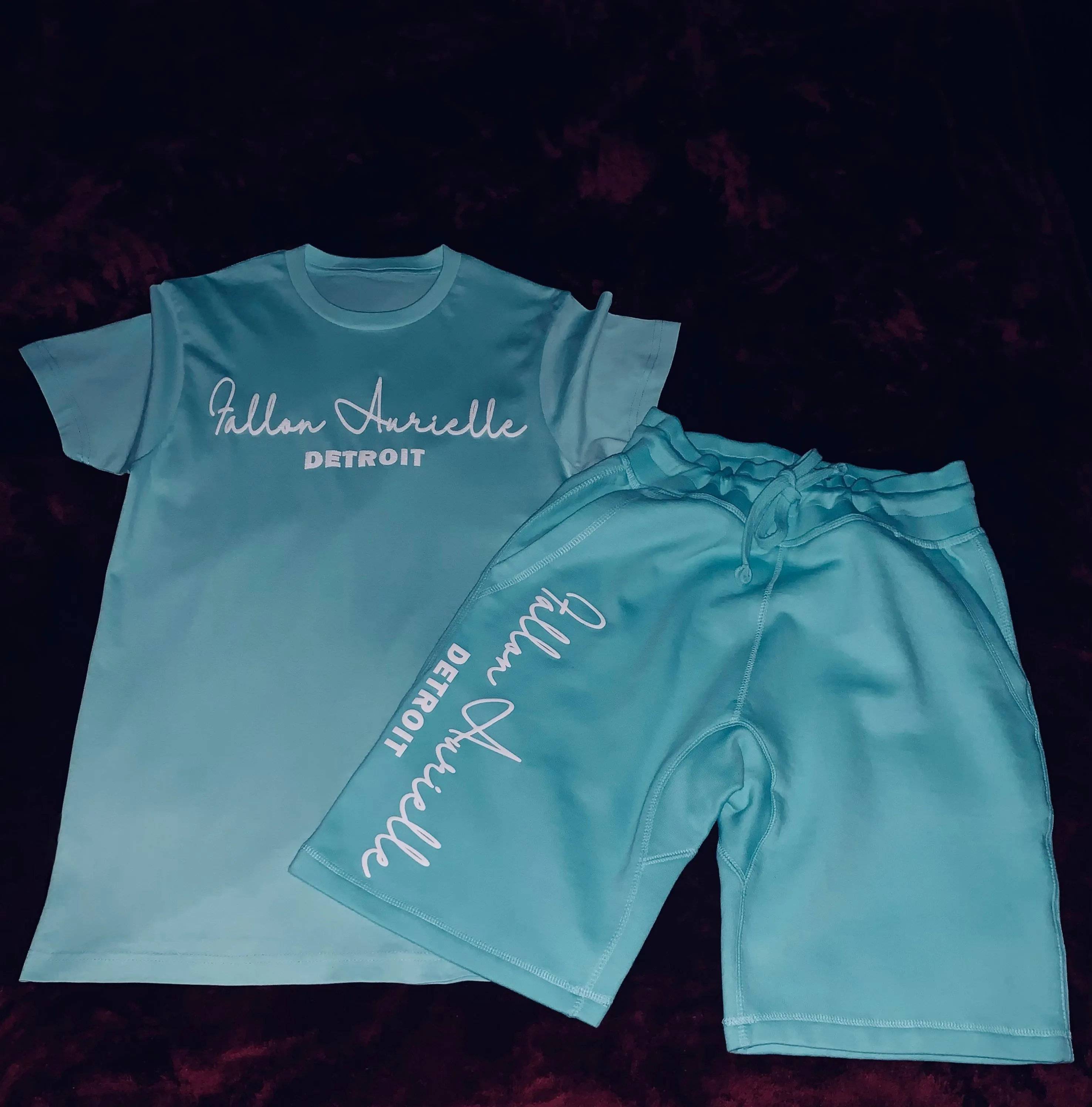 Fallon Aurielle Unisex Signature Detroit Rep Yo Set T-Shirt (Seafoam Green & White)
