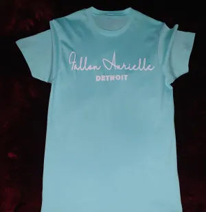 Fallon Aurielle Unisex Signature Detroit Rep Yo Set T-Shirt (Seafoam Green & White)