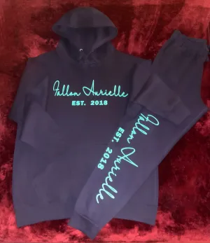 Fallon Aurielle Unisex Signature EST. 2018 Jogging Set (Navy Blue & Green)