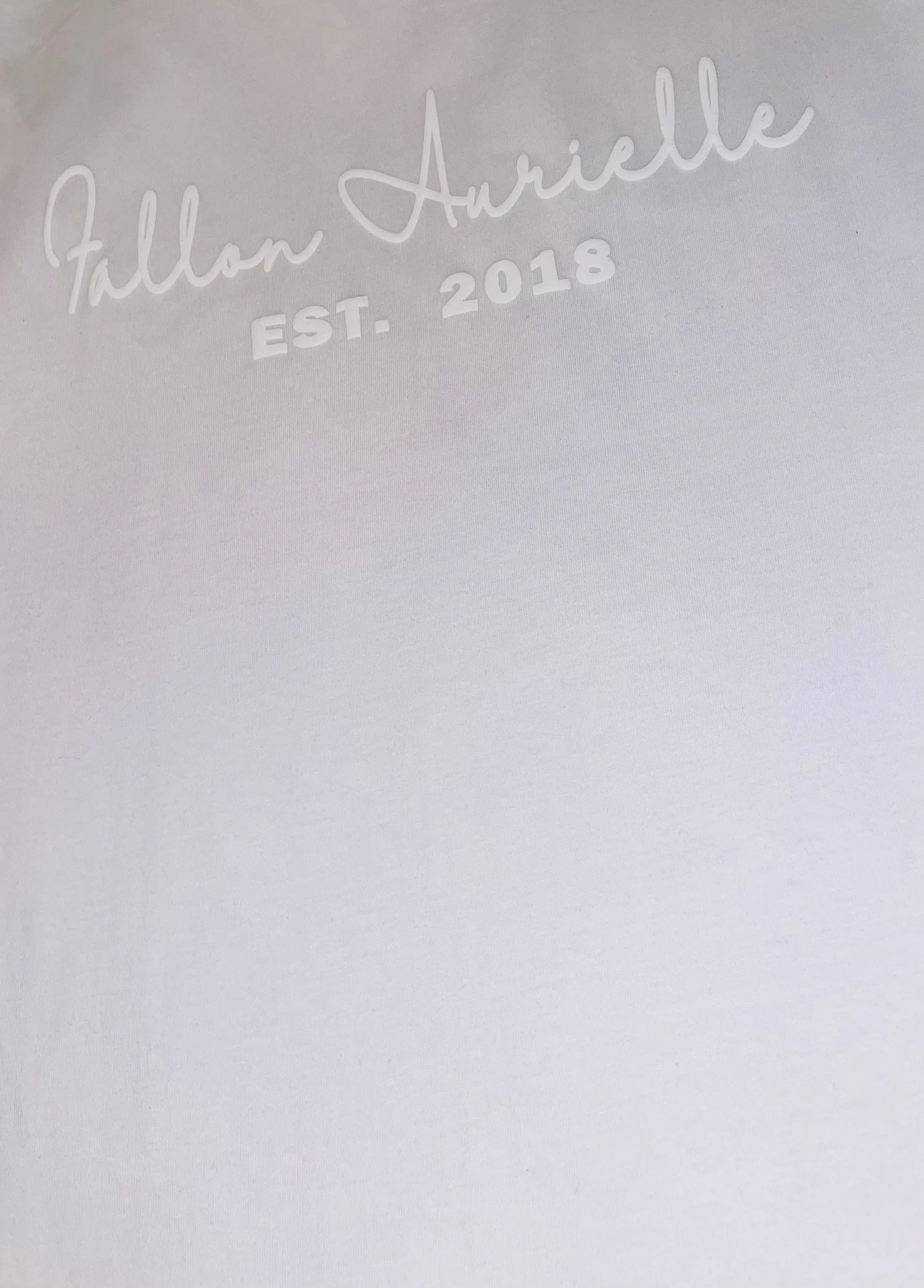 Fallon Aurielle Unisex Signature EST. 2018 T-Shirt (White On White)