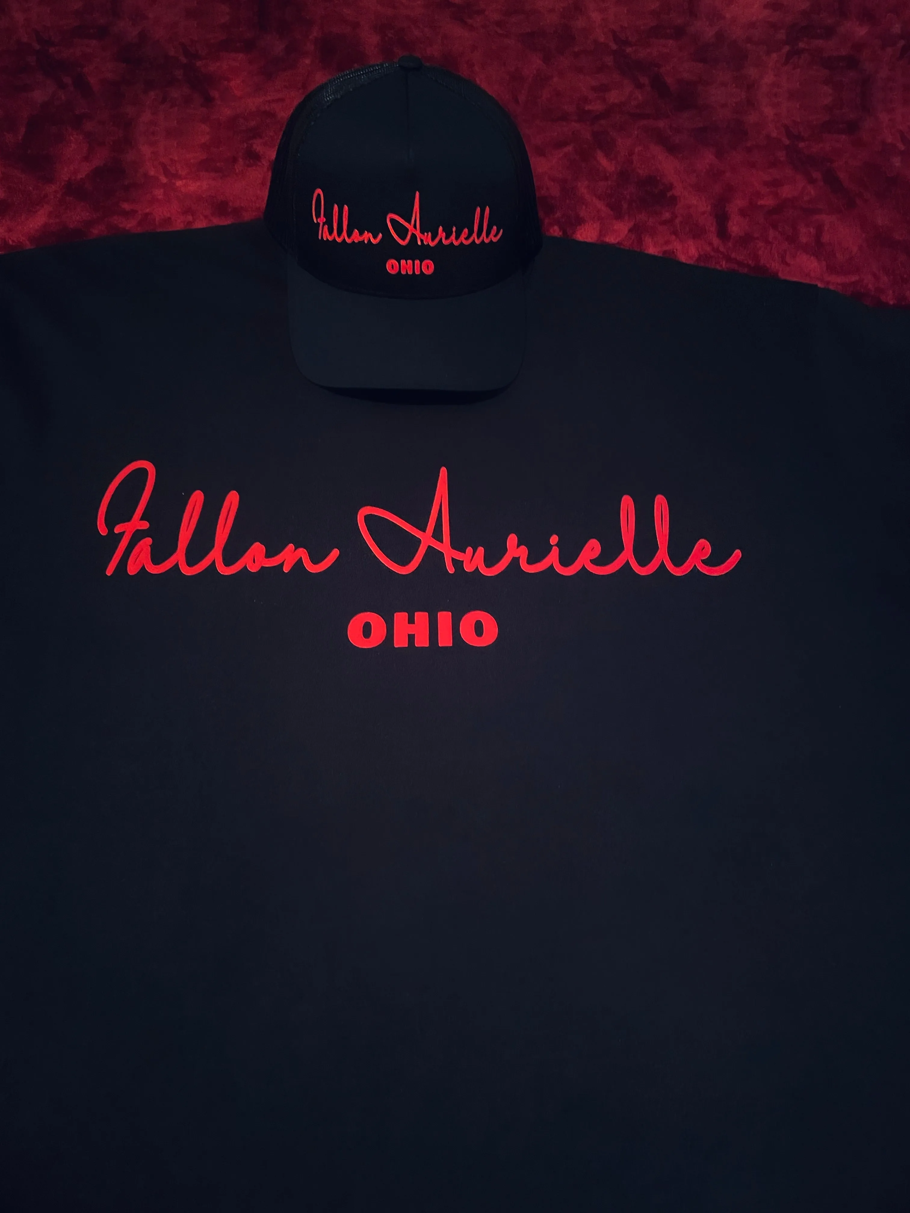 Fallon Aurielle Unisex Signature Ohio Rep Yo Set T-Shirt (Black & Red)