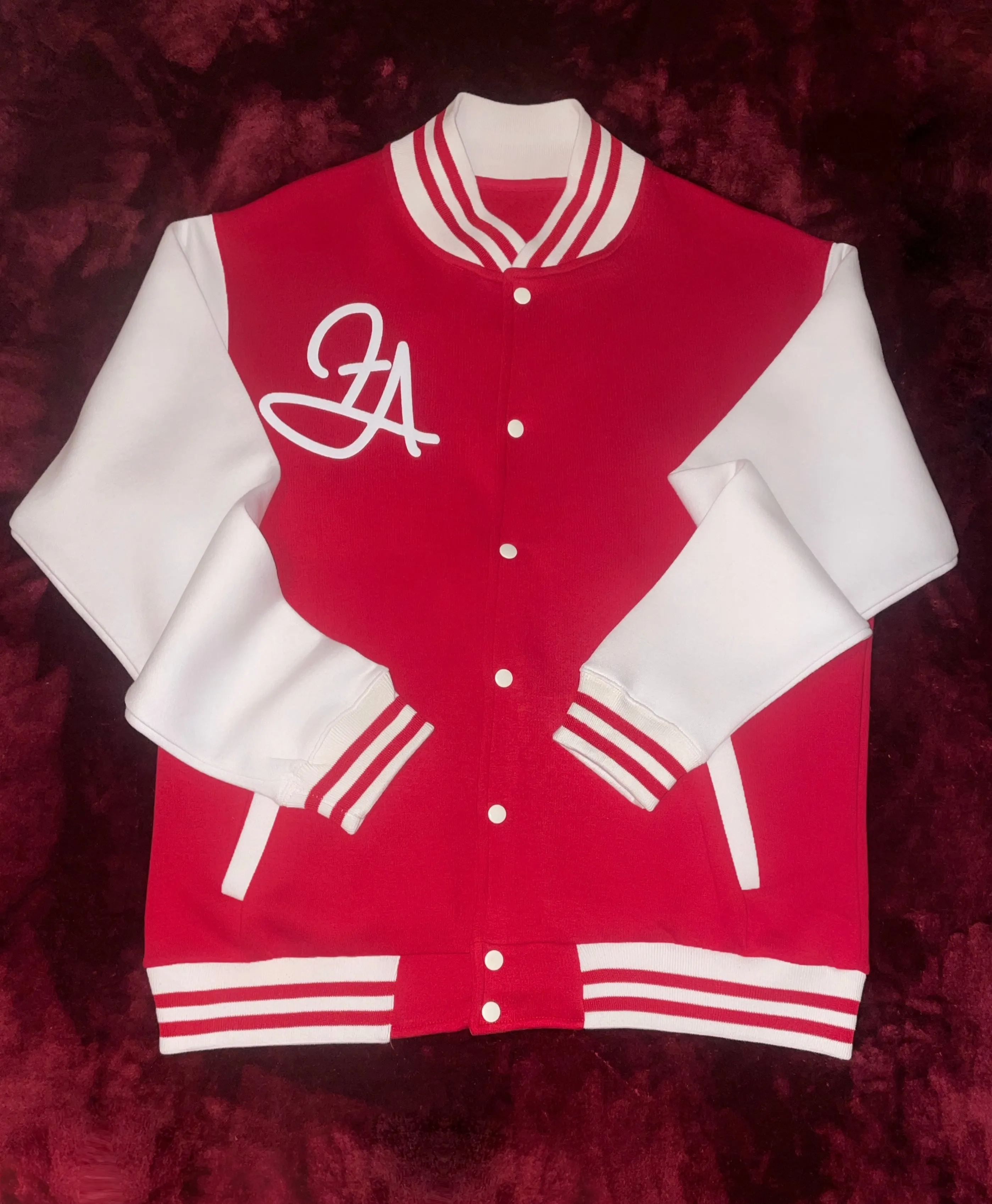 Fallon Aurielle Unisex Signature Scorpio Logo & Name Zodiac Jacket (Red & White)