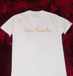 Fallon Aurielle Unisex Signature T-Shirt (White & Gold)