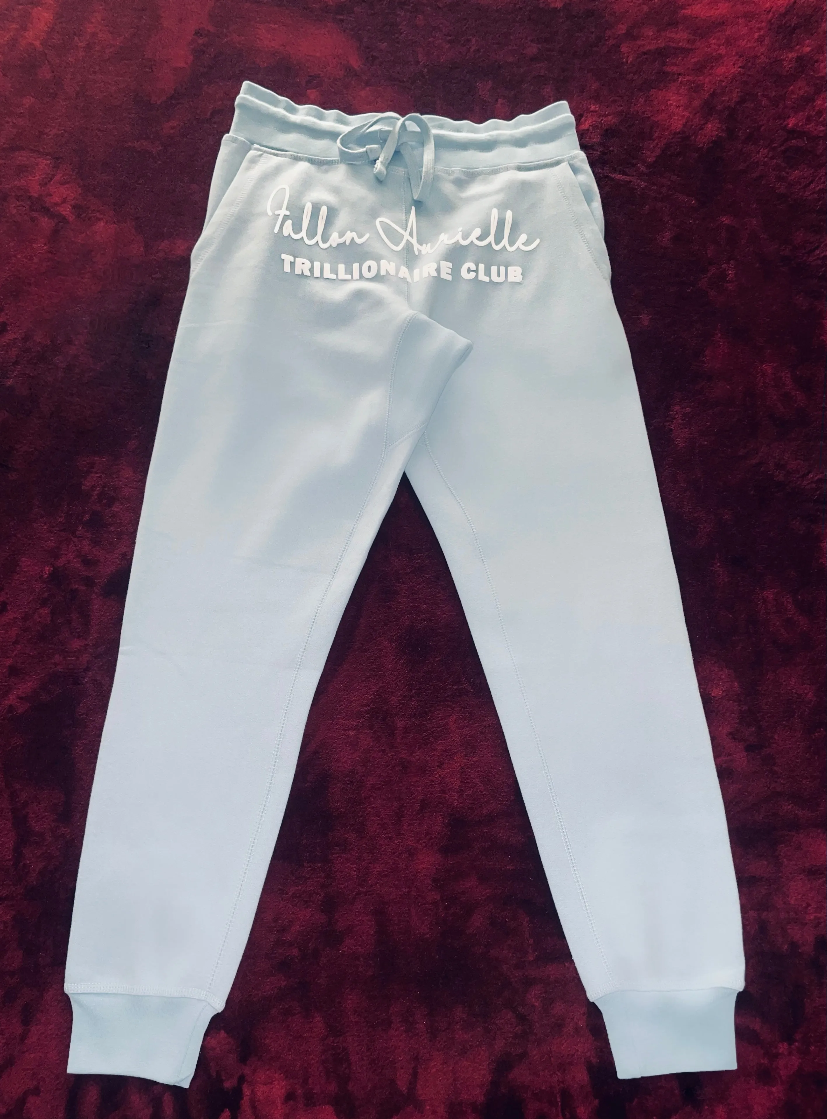 Fallon Aurielle Unisex Signature Trillionaire Club Jogging Set (Powder Blue & White)