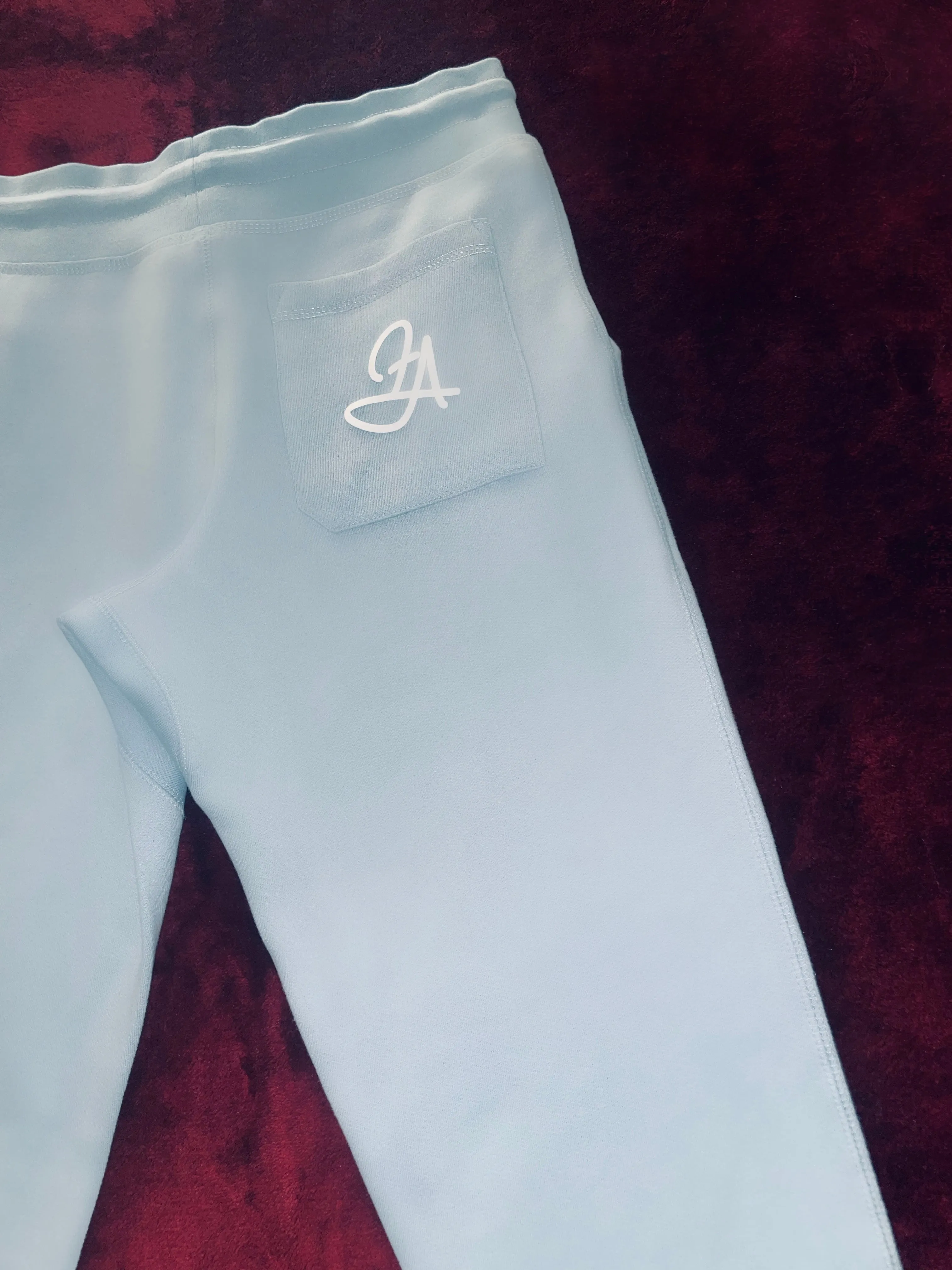 Fallon Aurielle Unisex Signature Trillionaire Club Jogging Set (Powder Blue & White)