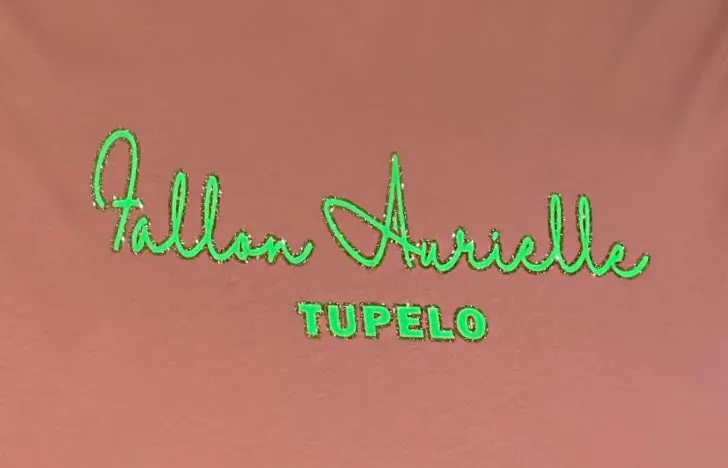 Fallon Aurielle Unisex Signature Tupelo Rep Yo Set T-Shirt (Peach, Lime Green & Gold)