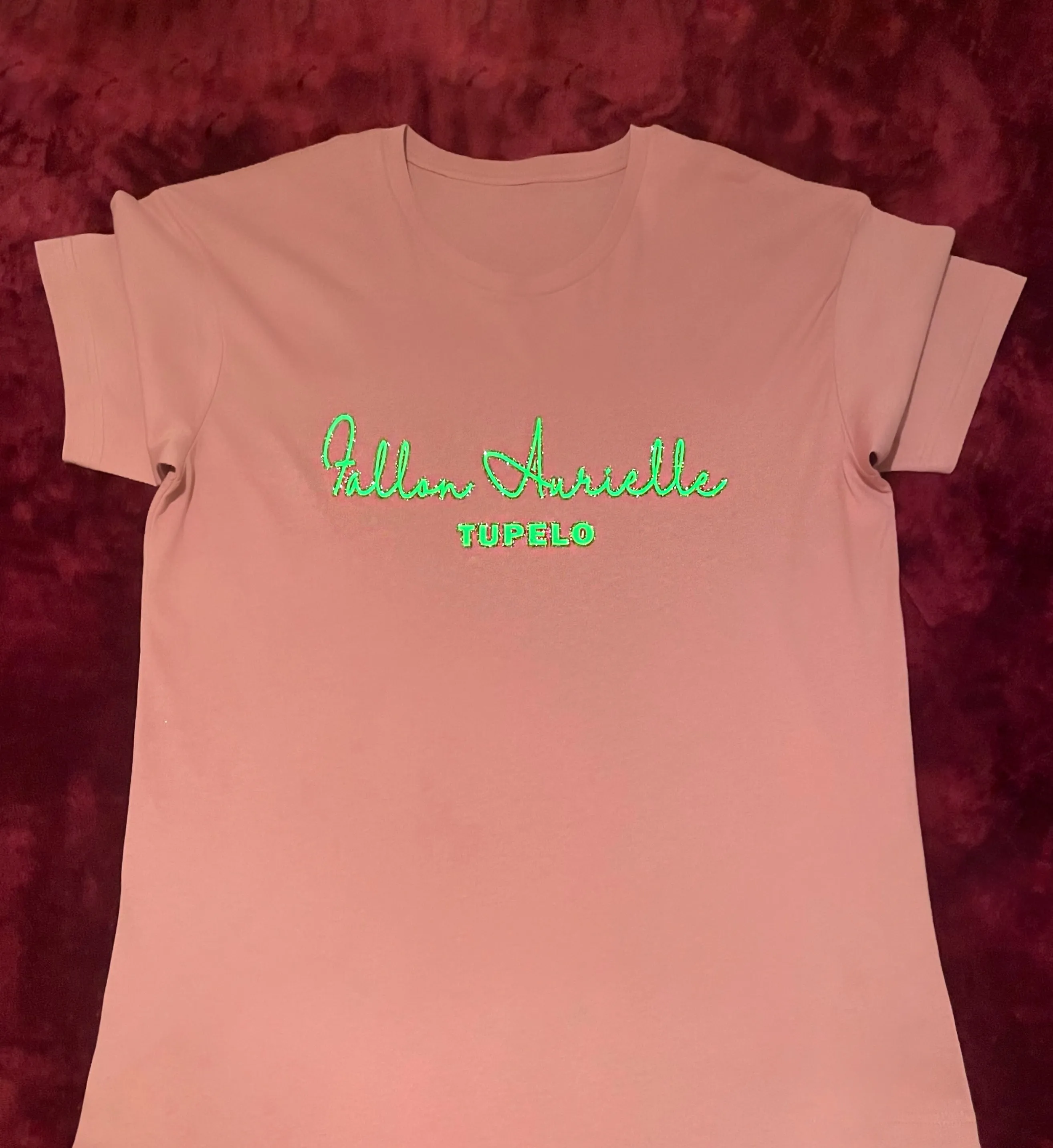 Fallon Aurielle Unisex Signature Tupelo Rep Yo Set T-Shirt (Peach, Lime Green & Gold)