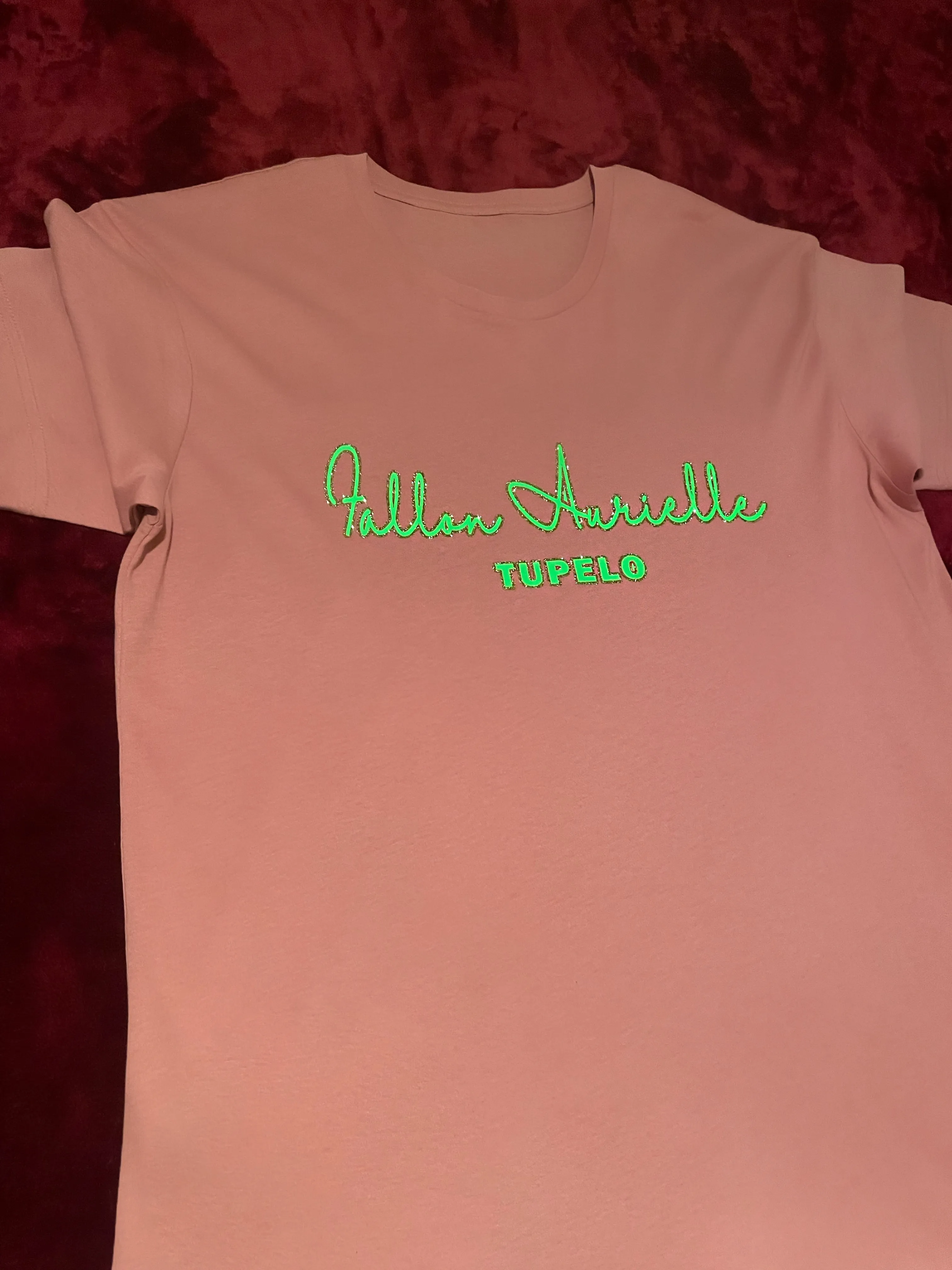 Fallon Aurielle Unisex Signature Tupelo Rep Yo Set T-Shirt (Peach, Lime Green & Gold)