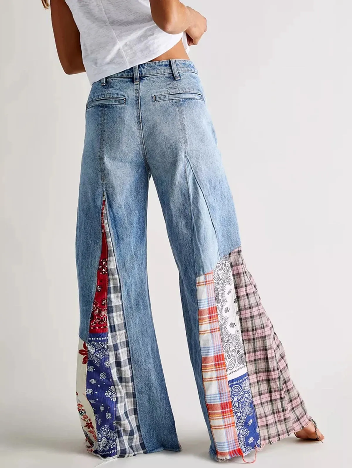 Fashion Patchwork Denim Plants