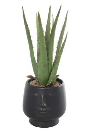 FAUX ALOE IN FACE POT