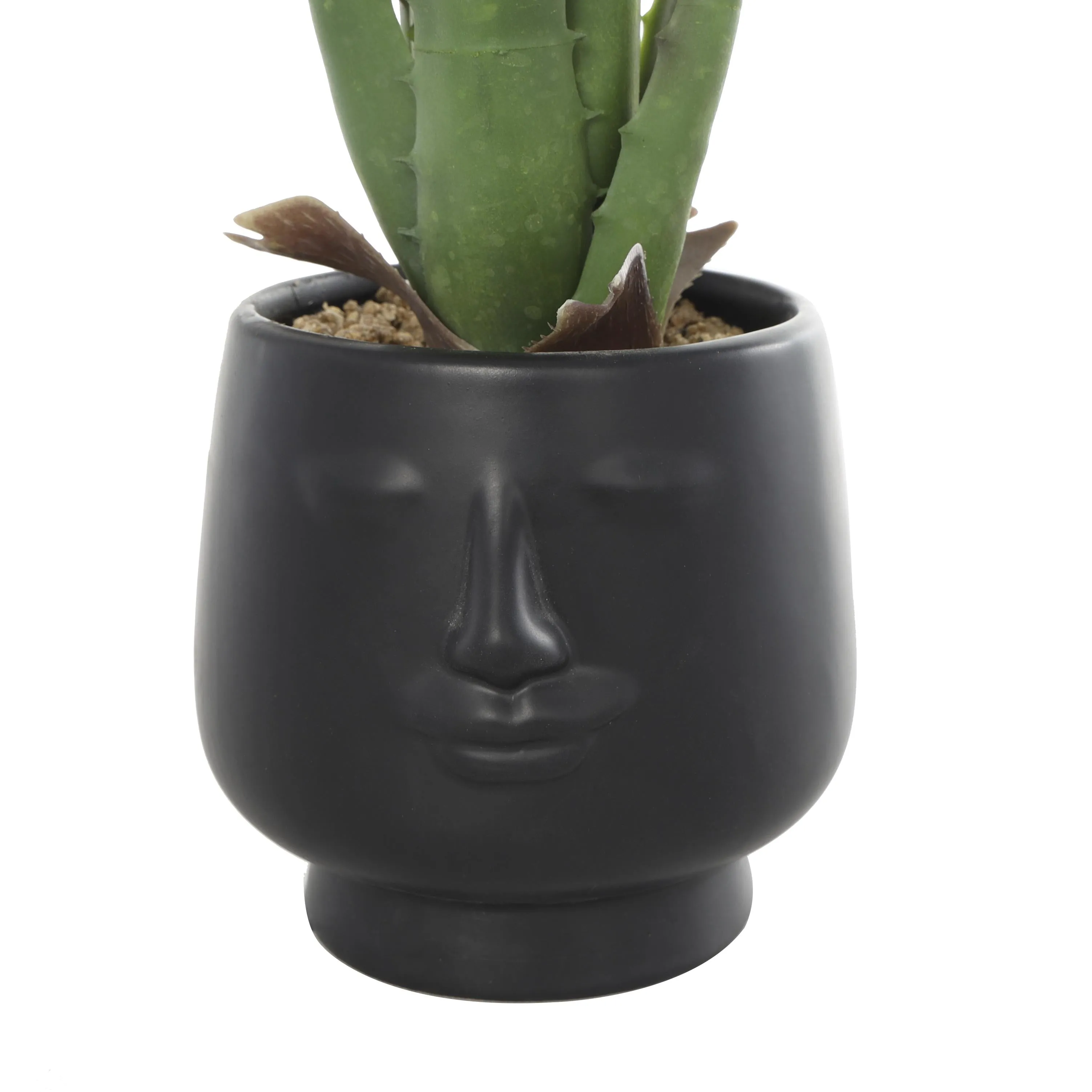 FAUX ALOE IN FACE POT