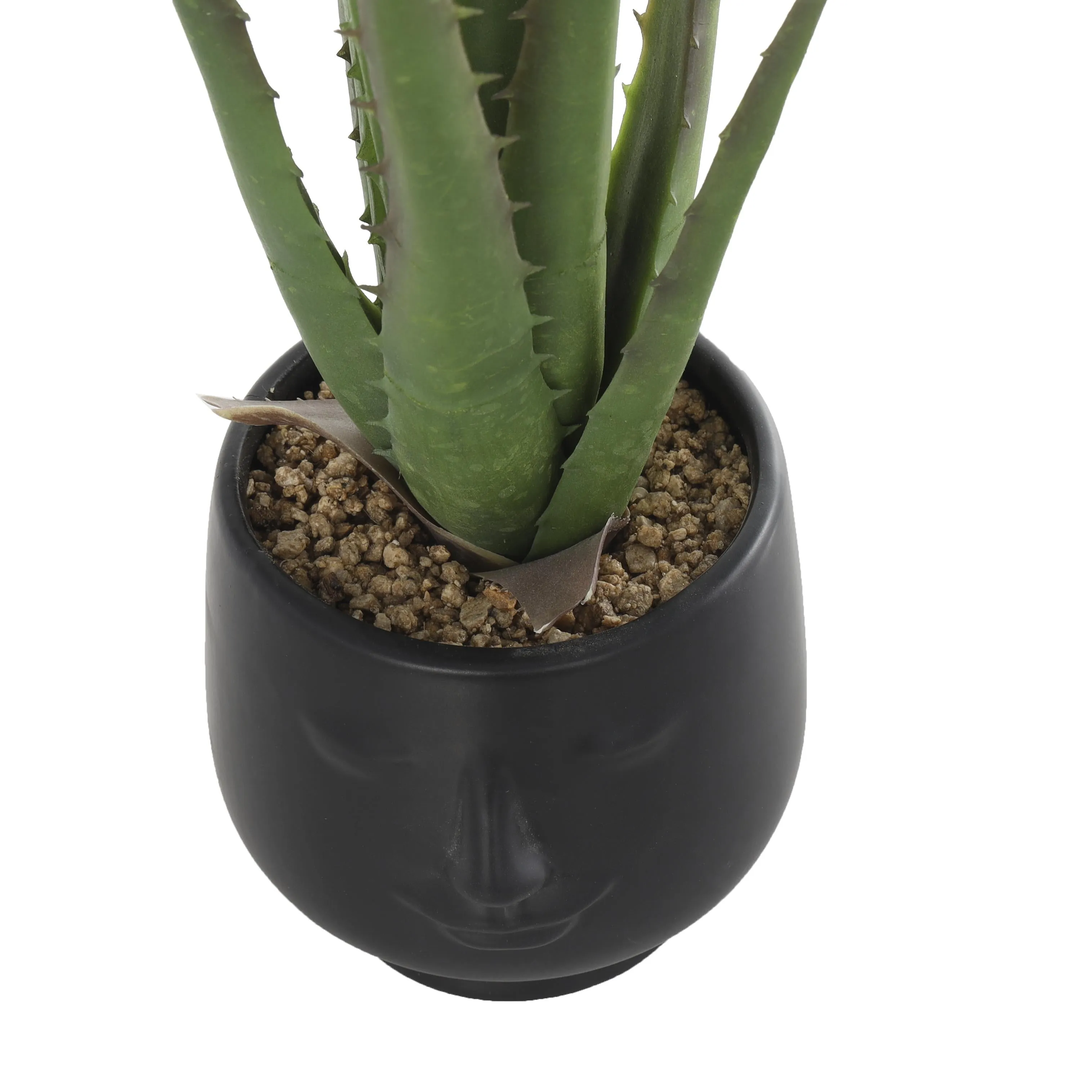 FAUX ALOE IN FACE POT