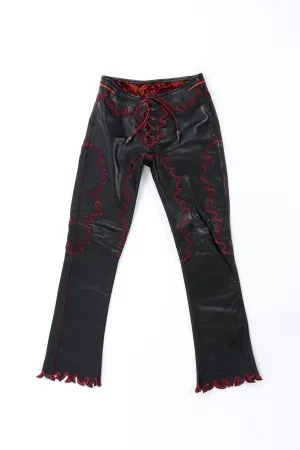 Flame Lace Up Leather Pant