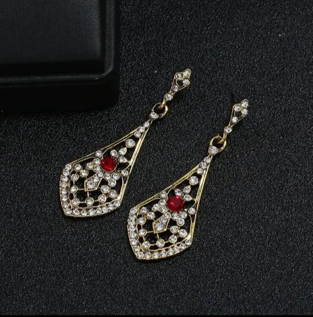 Flapper Gatsby Earrings, 20's rhinestone pearls art deco, 1920's earrings, Bridal, earrings, earrings, vintage, retro