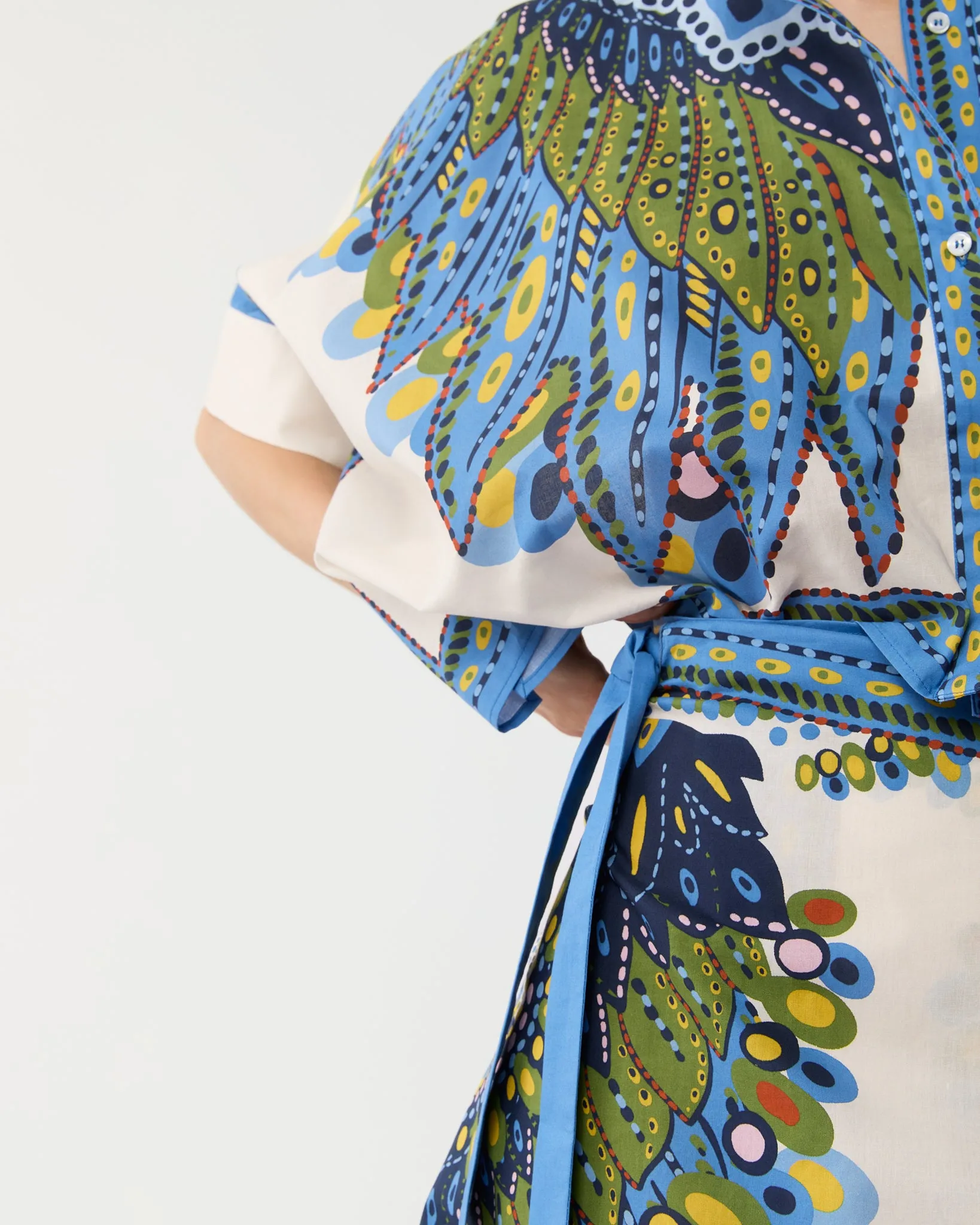 Flipper Skirt in Multicolor Chakra Placée Cotton Muslin