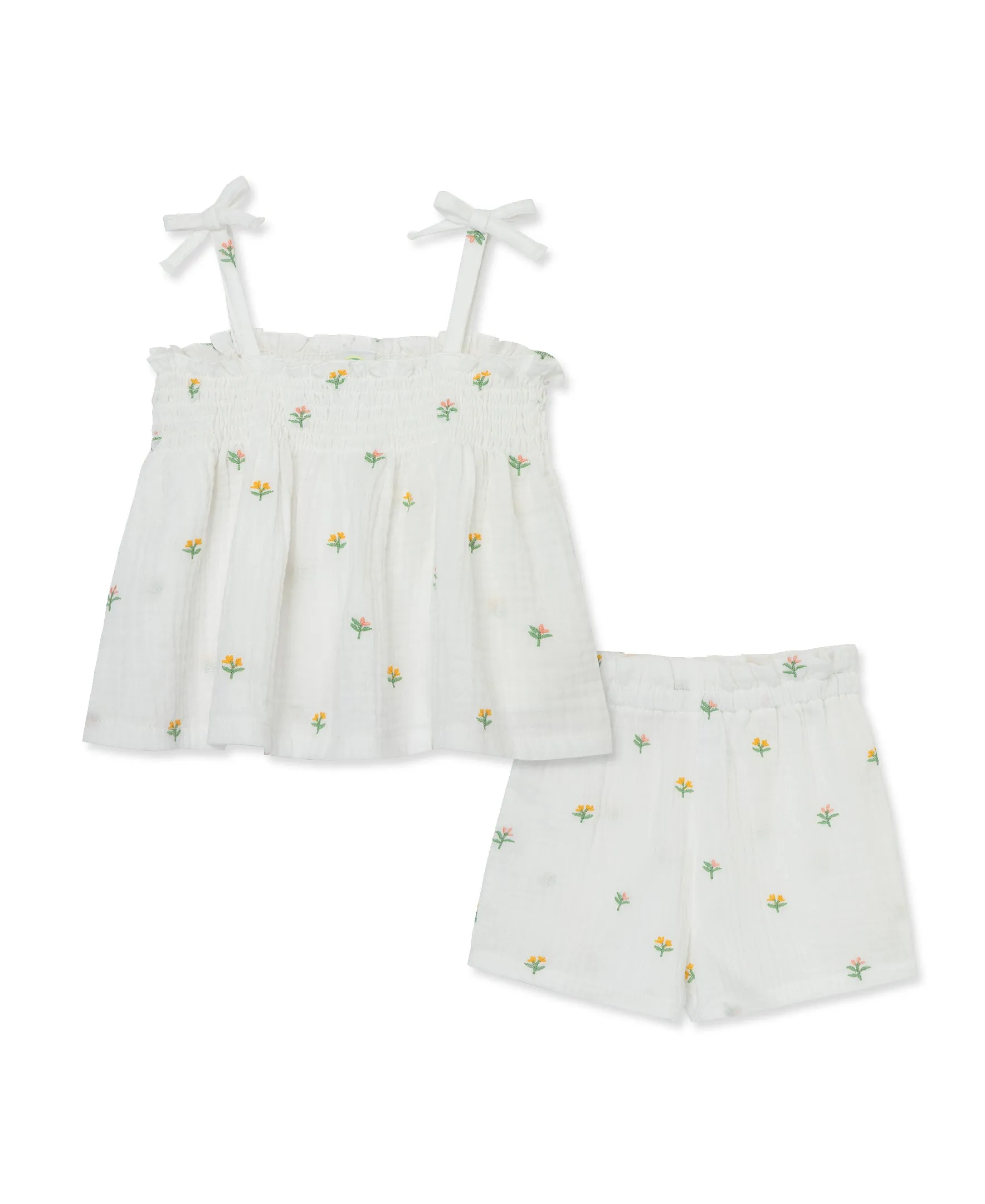 Floral Gauze Short Set (12M-24M)
