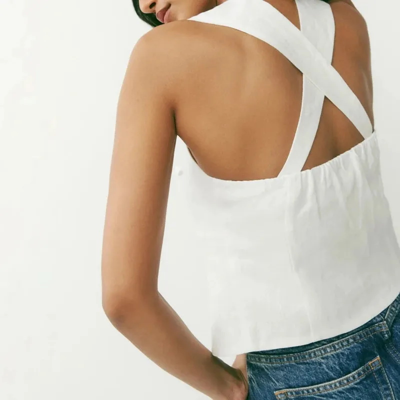 Floral Sleeveless Tie Front Vest