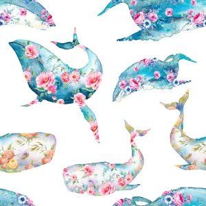 Floral whales harris tweed topped dress