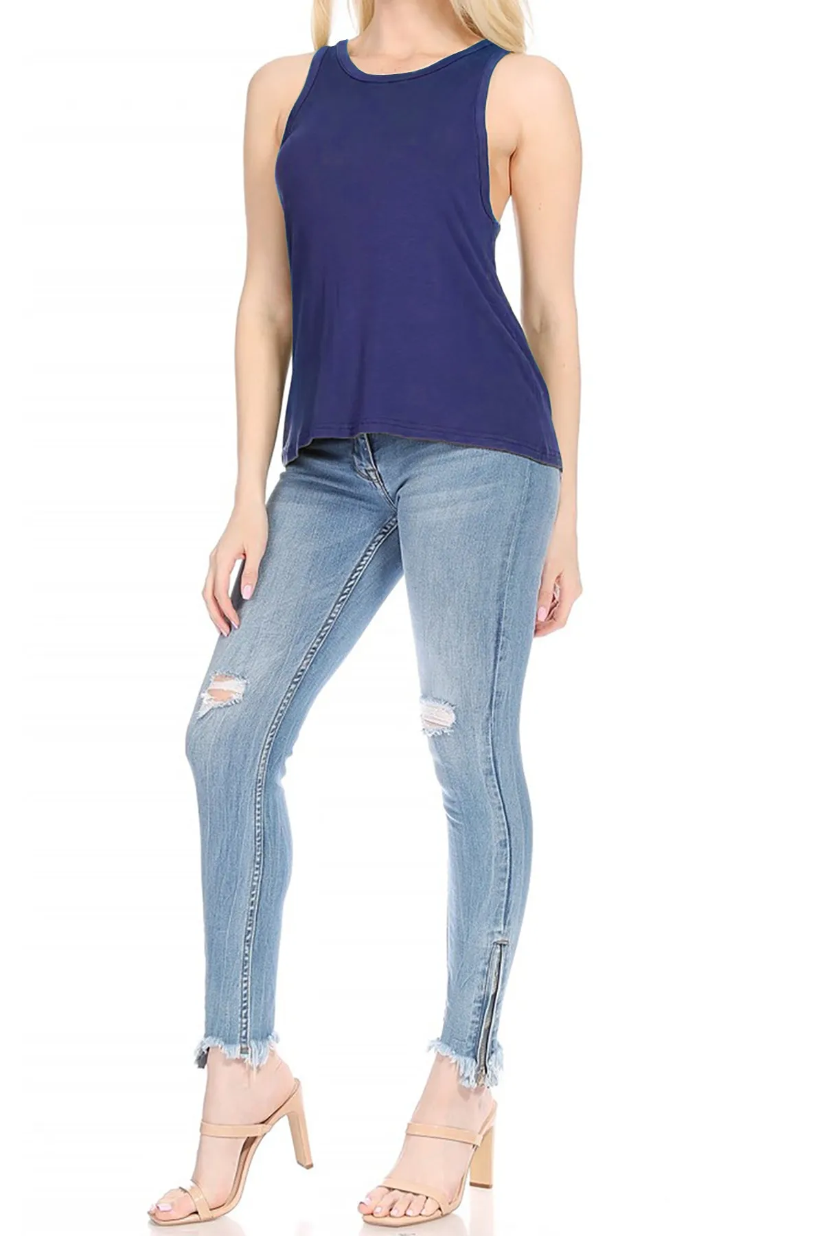 Flowy Workout Tank Top – Modal Racerback Sleeveless Design ZBMD1026RC76 $4Each