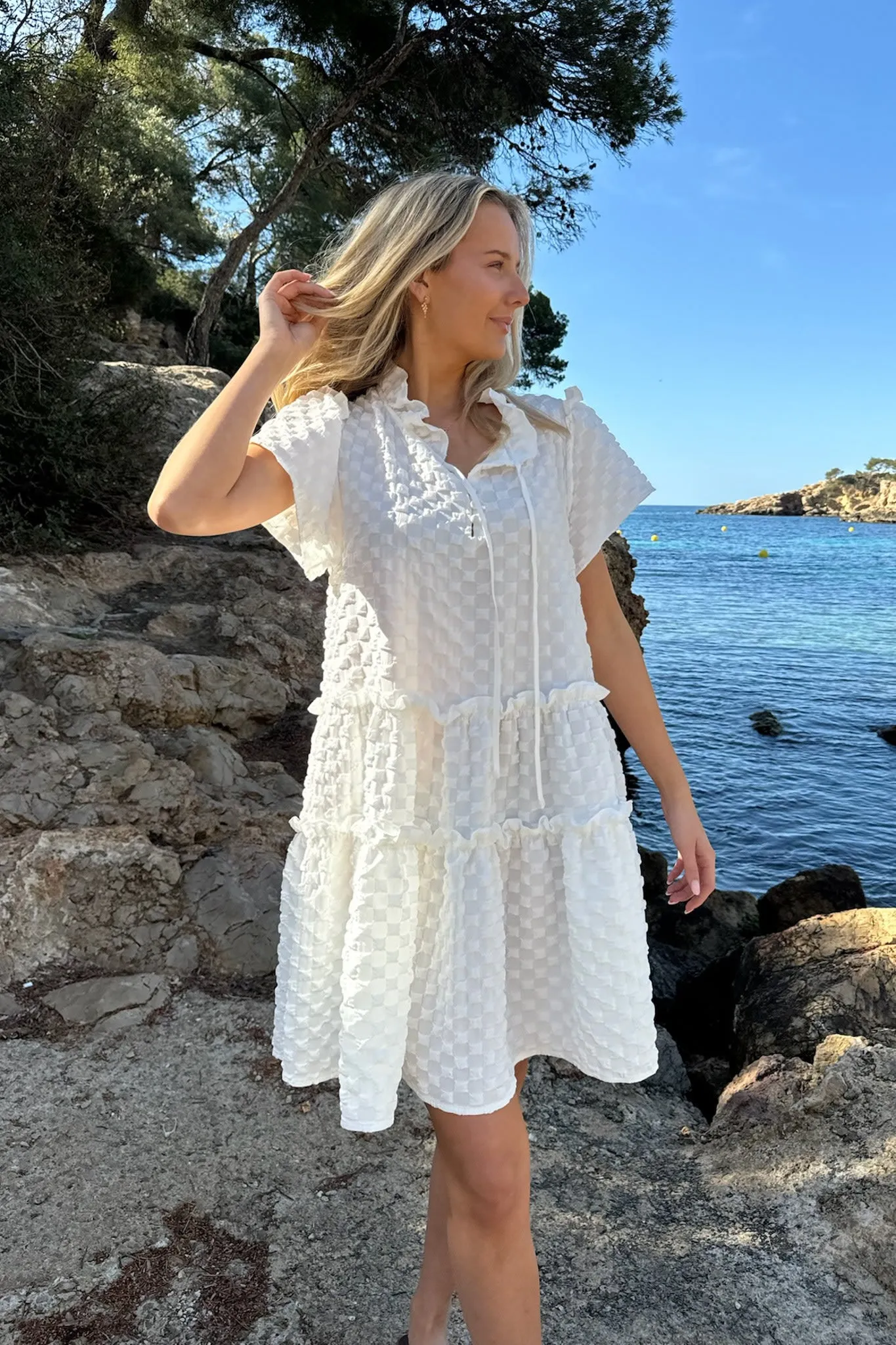 FridaIC Kjole - Bubble Hvid