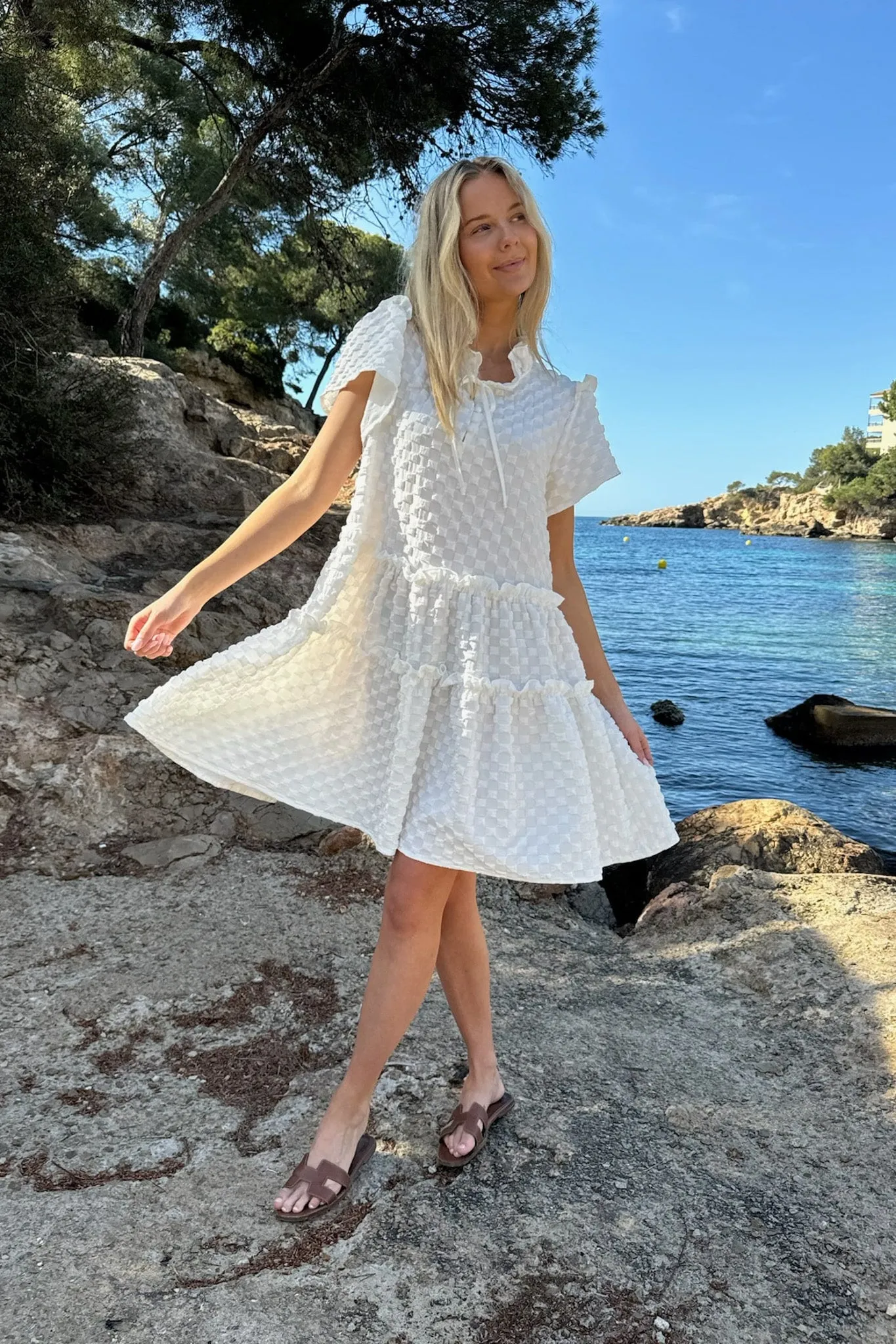 FridaIC Kjole - Bubble Hvid