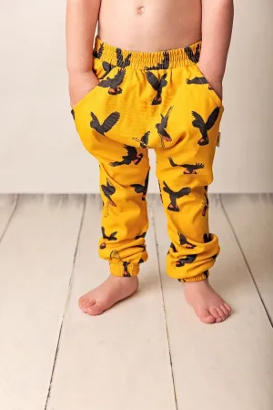Gang Gang Black Cockatoo | Organic Cotton Harem Pants | Size 000 - 7