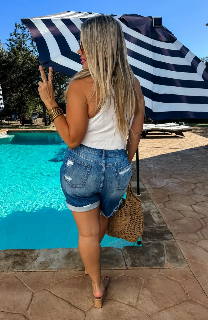 Georgia Distressed Jean Shorts