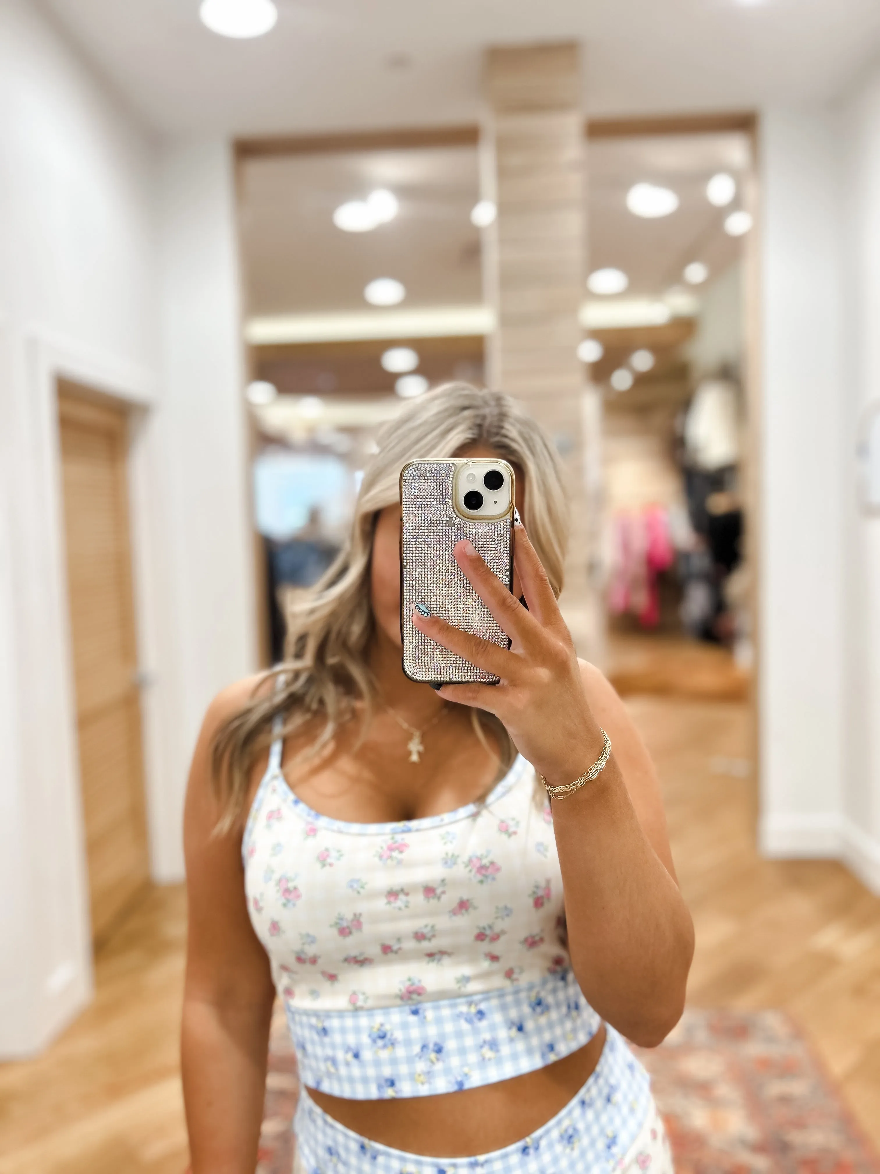 Gingham Blossom Top