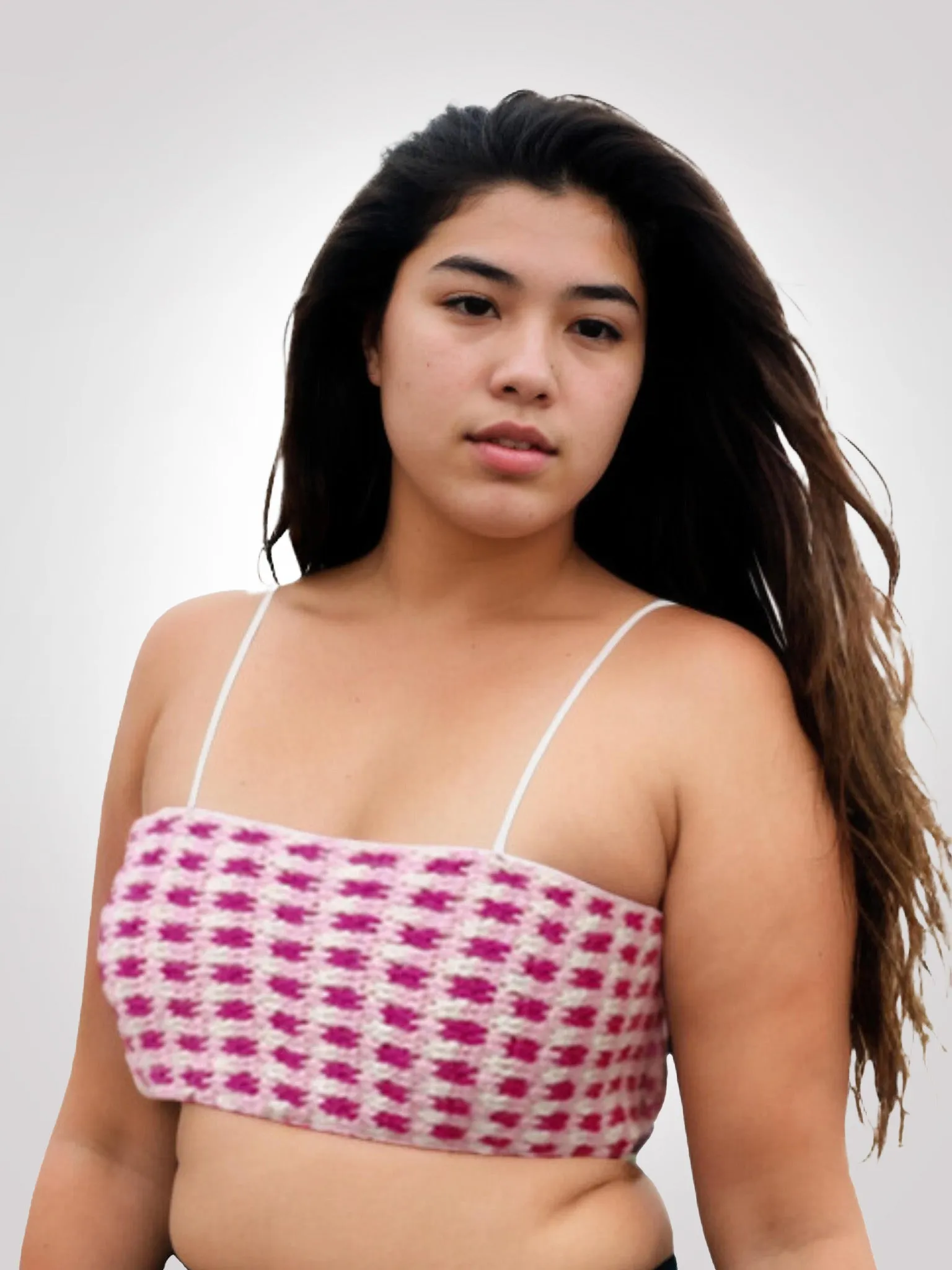 Gingham Candycane Crop Top