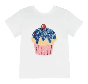 Girls Cupcake Sequin Shirt