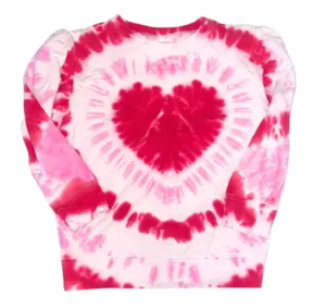 Girls Heart Tie Dye Holly Sweatshirt