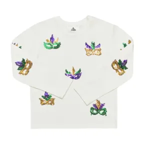 Girls Multi Mask Sequin Long Sleeve