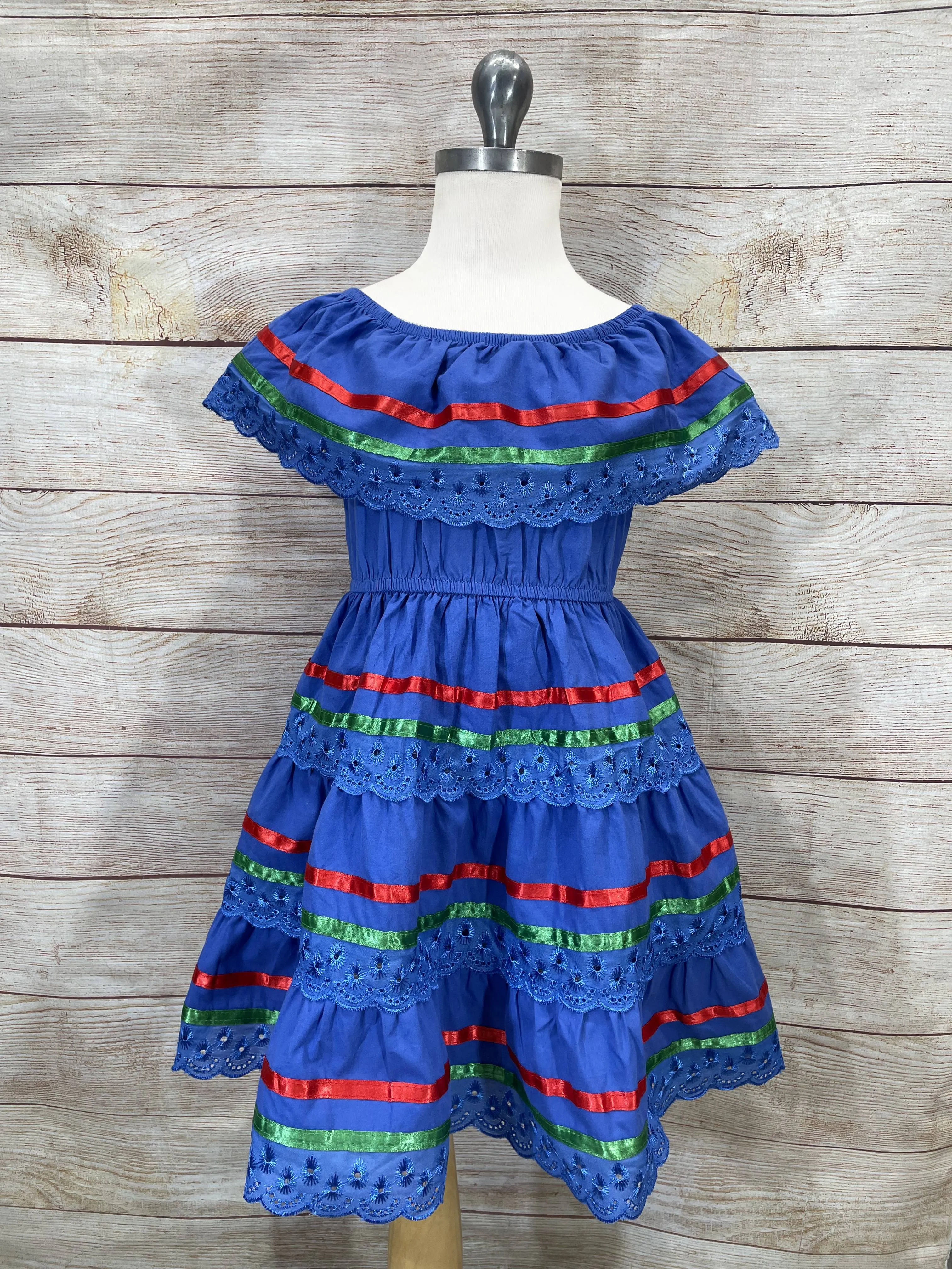 Girl's Royal X Traditional Mexican Cinco De Mayo Fiesta Dress 2-14
