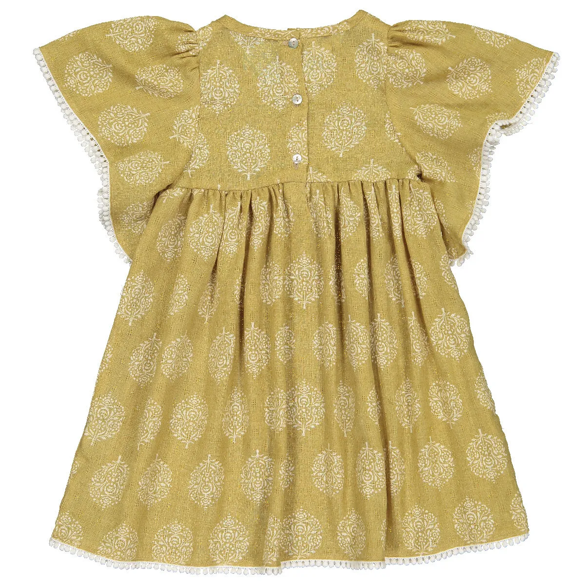 Girls Sara Mandala Mustard Dress