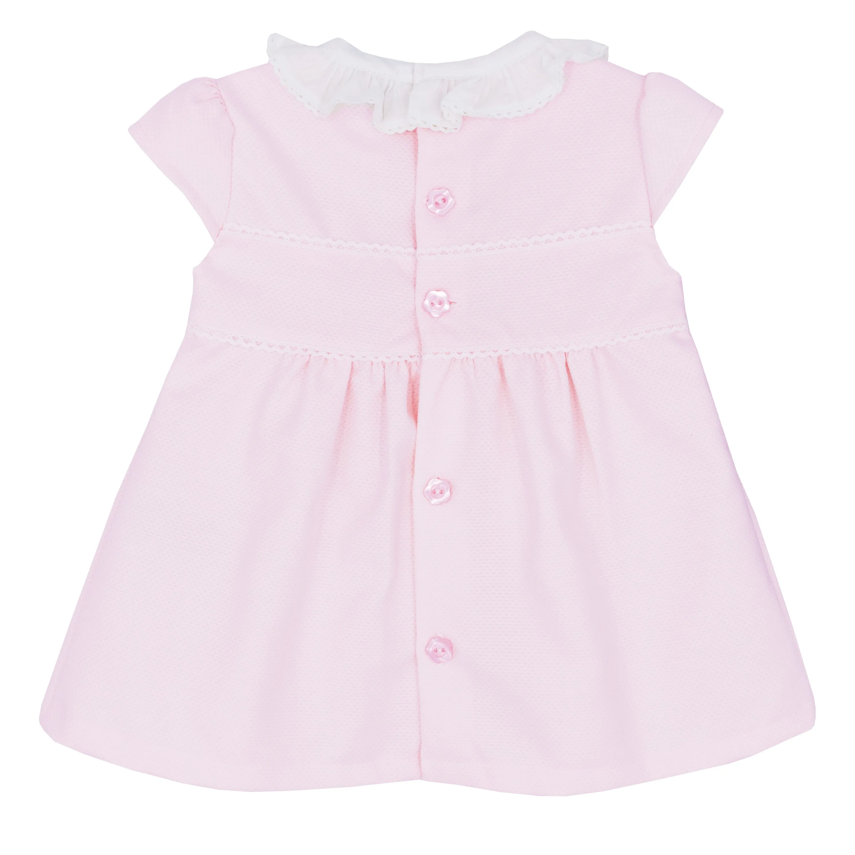 Girls smocked dress with frill collar